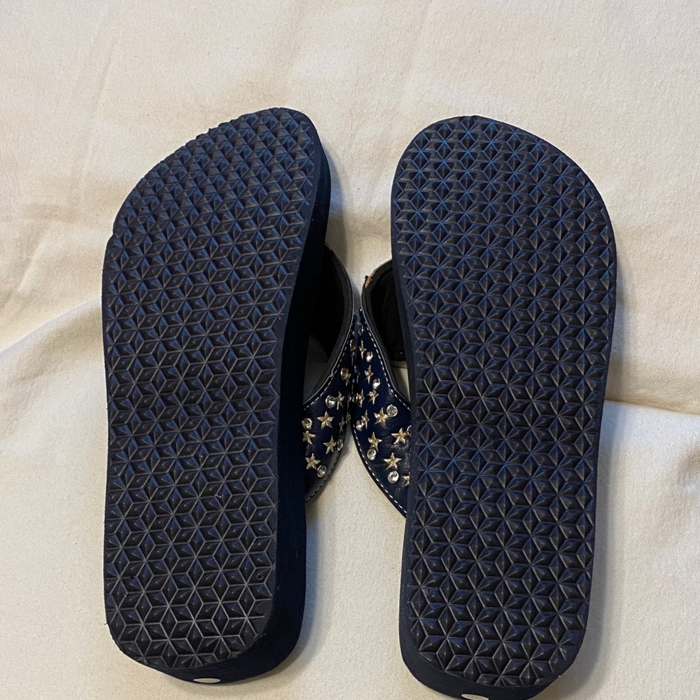 Women's Black and Red Embellished Sandals - Picture 8 of 8